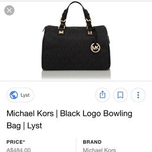 Authentic Micheal Kors Black Logo Bowling Bag